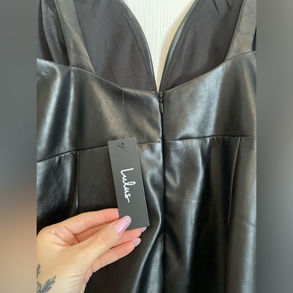 NWT Lulu’s faux leather black dress - Picture 2 of 4